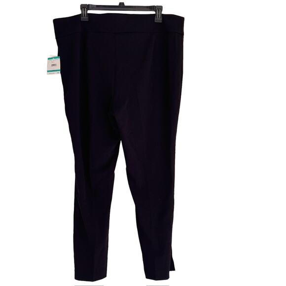 Kasper Black Dress Pants Womens Button Detail Stretch Seam Ankle Crop PLUS 16&18 - Picture 7 of 12